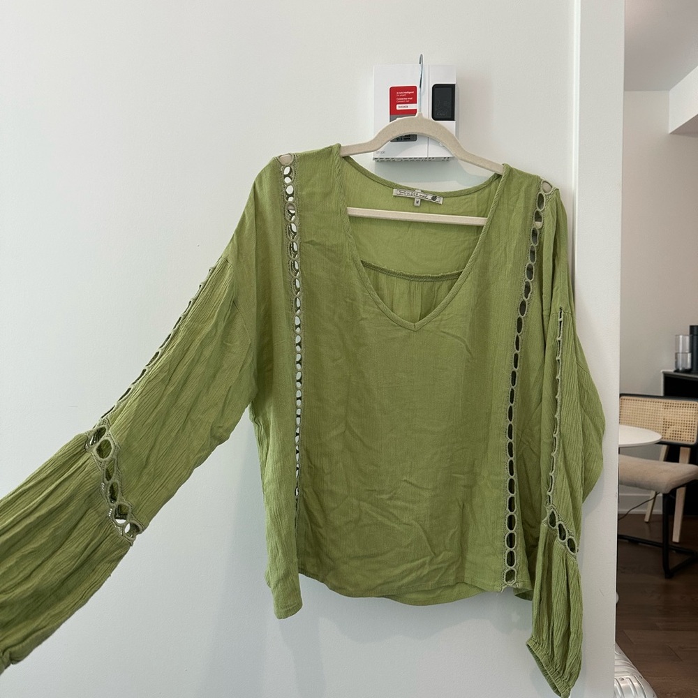 Green Bohemian Women's Top